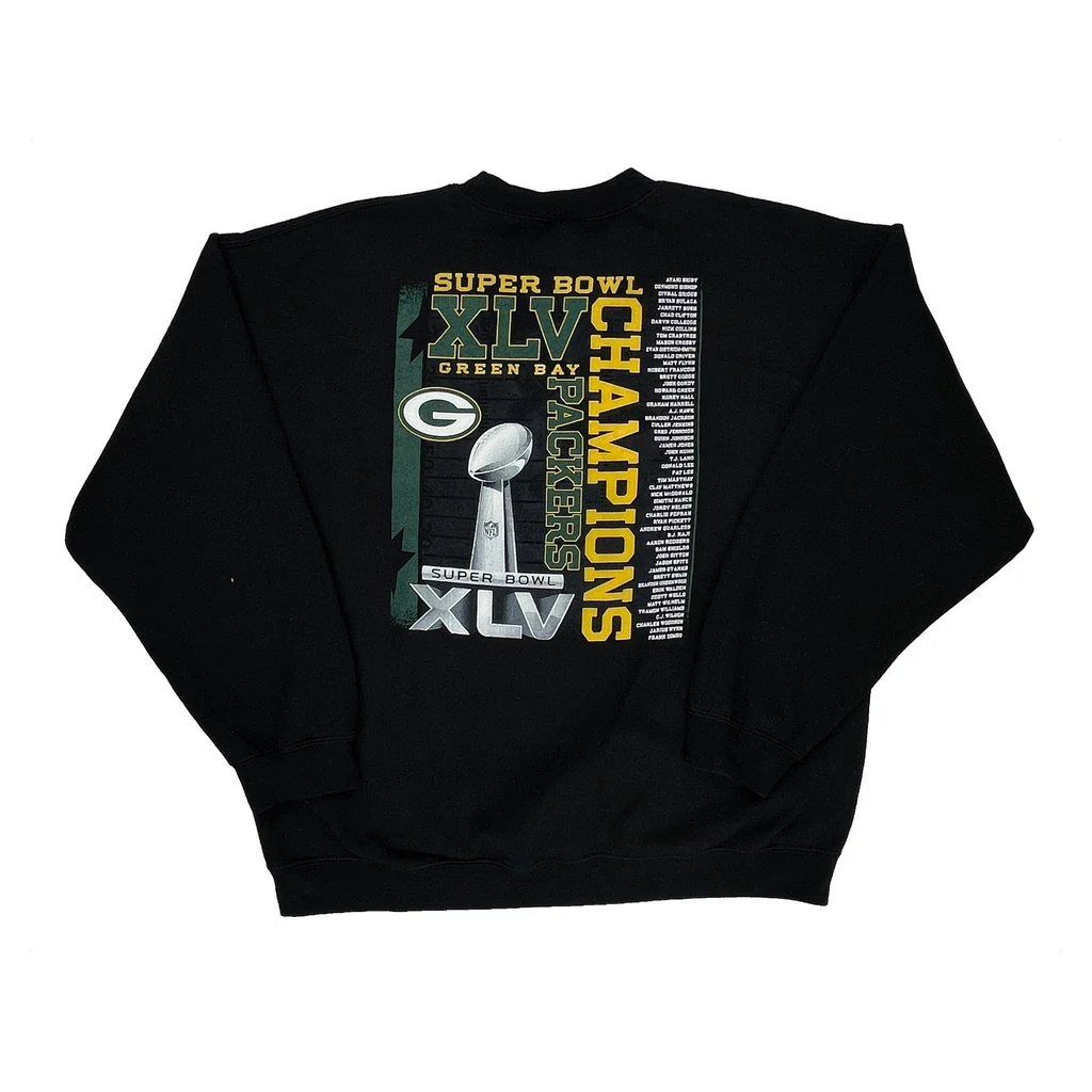Green Bay Packers Gildan Graphic Sweatshirt - XL Black Cotton Blend - Image 2