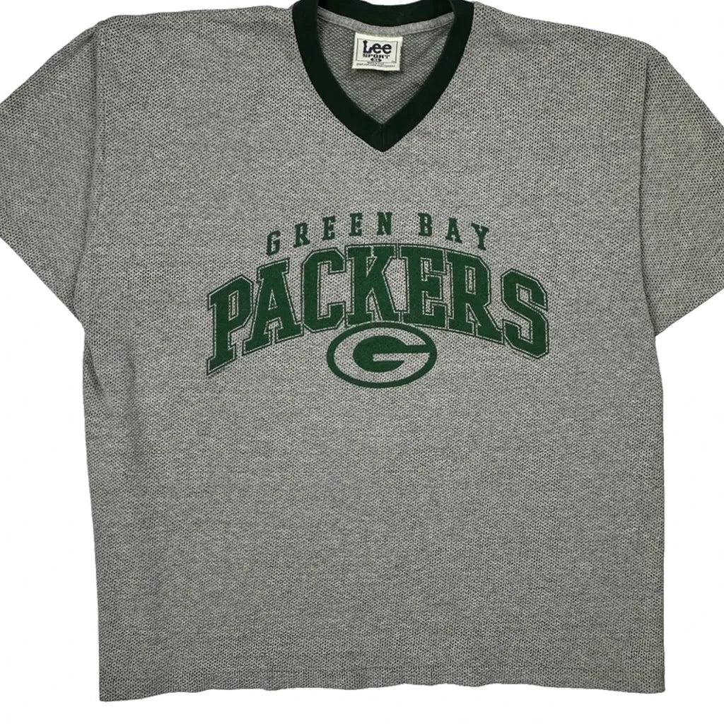 Green Bay Packers Lee Sport Football Jersey - XL Gray Cotton - Image 4