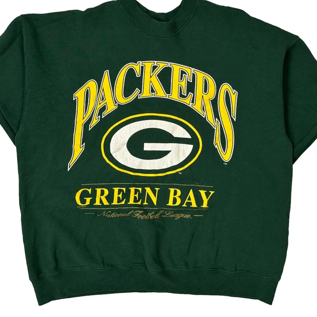 Green Bay Packers Lee Sport Nfl Sweatshirt - Large Green Cotton - Image 4