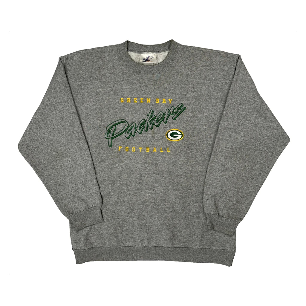 Green Bay Packers Logo Athletics Football Sweatshirt - Small Grey Cotton Blend