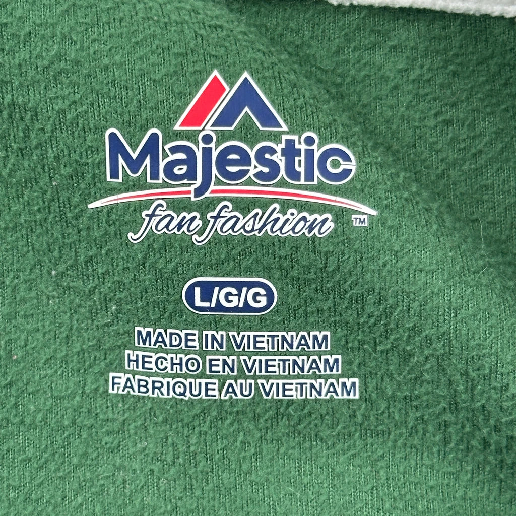 Green Bay Packers Majestic Fleece Jacket - Large Green Polyester - Image 3
