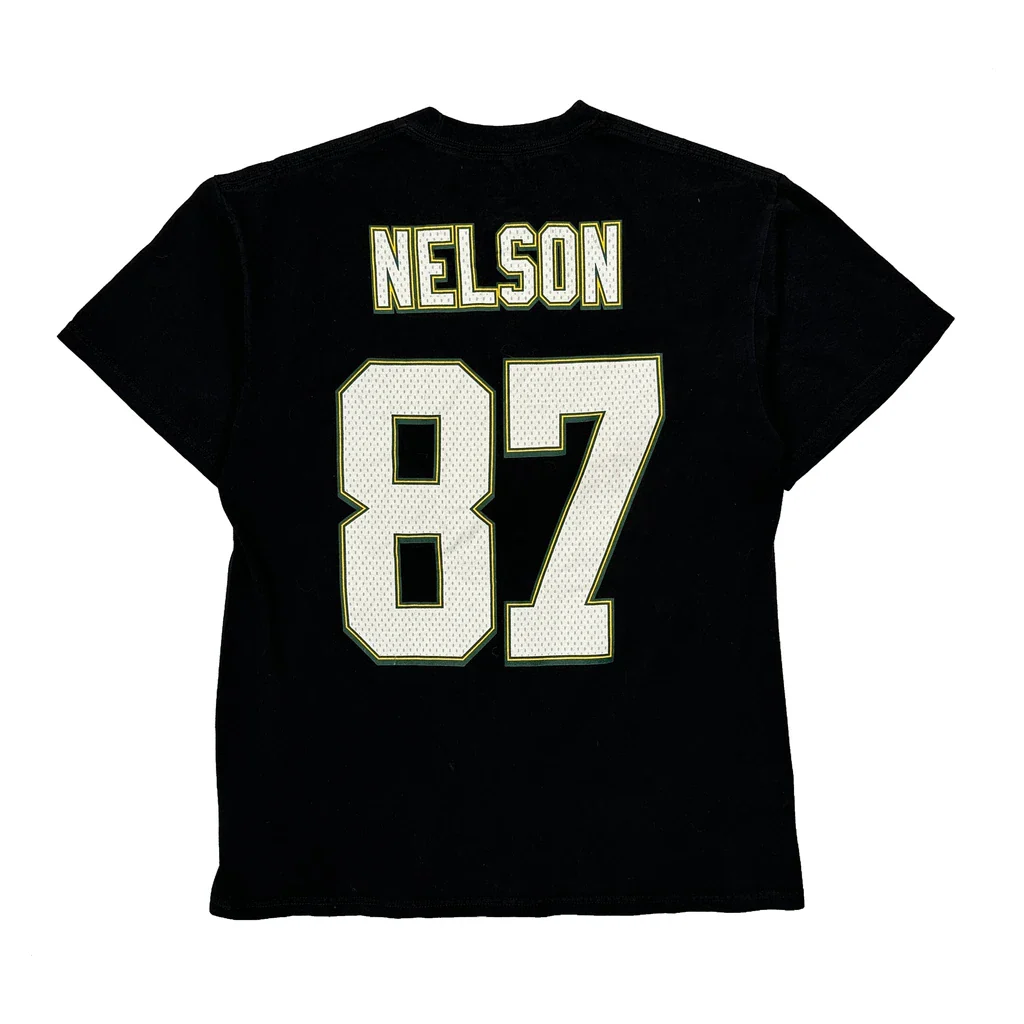 Green Bay Packers Majestic Nfl Football Jersey - Medium Black Cotton - Image 2