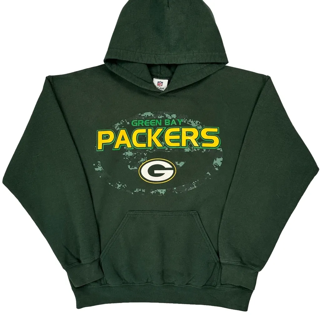 Green Bay Packers N.F.L. Team Apparel Nfl Hoodie - Medium Green Cotton Blend - Image 6