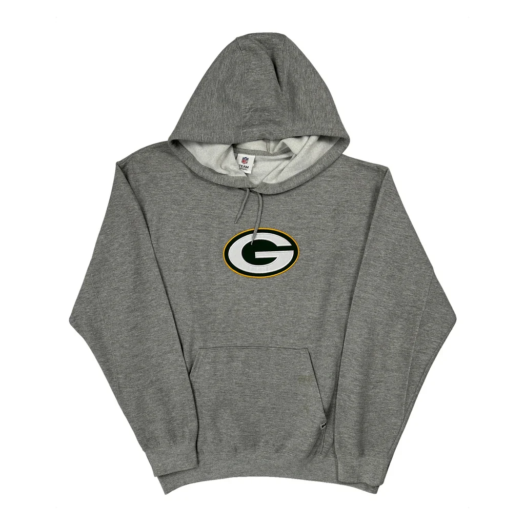 Green Bay Packers N.F.L. Team Apparel Hoodie - XL Grey Cotton Blend