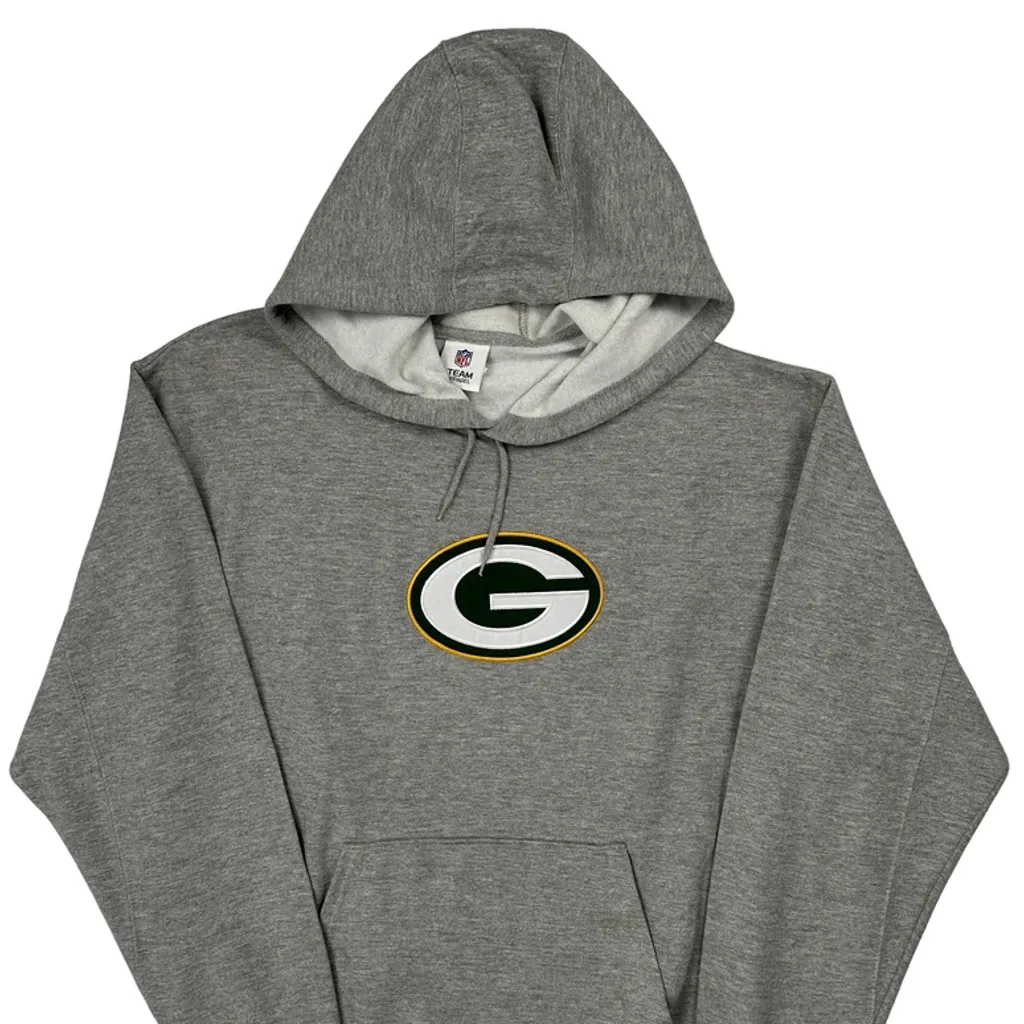 Green Bay Packers N.F.L. Team Apparel Hoodie - XL Grey Cotton Blend - Image 4