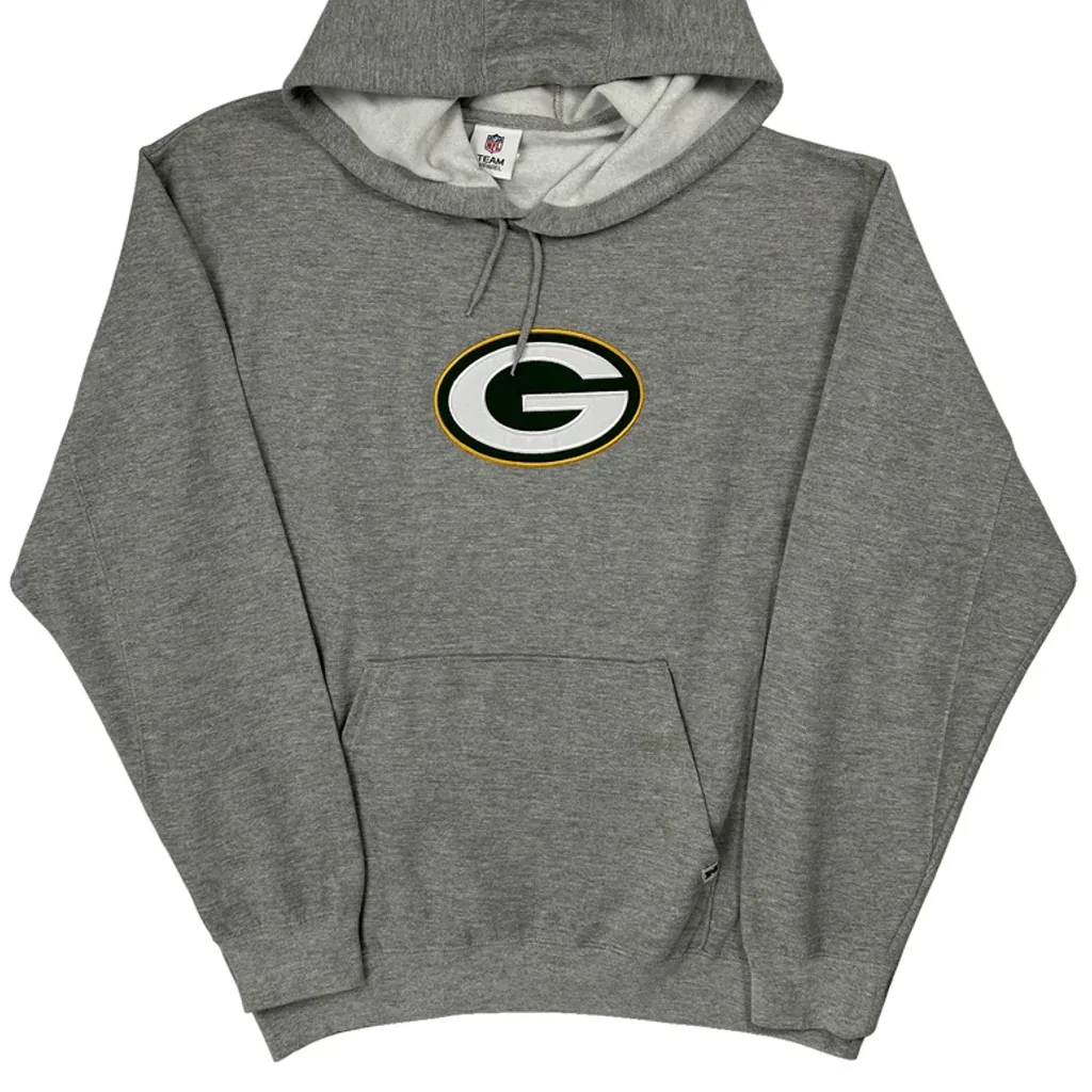 Green Bay Packers N.F.L. Team Apparel Hoodie - XL Grey Cotton Blend - Image 5