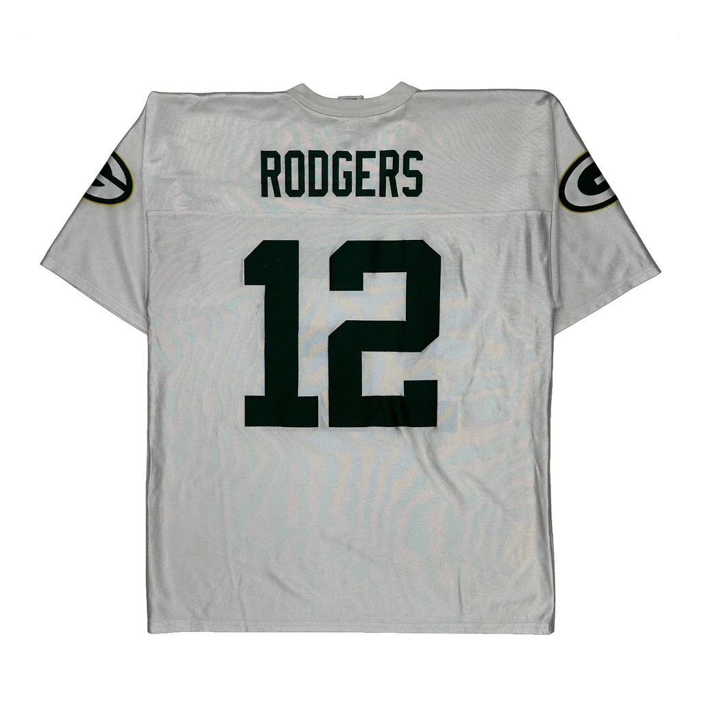 Green Bay Packers N.F.L. Team Apparel Football Jersey - Large White Polyester - Image 2