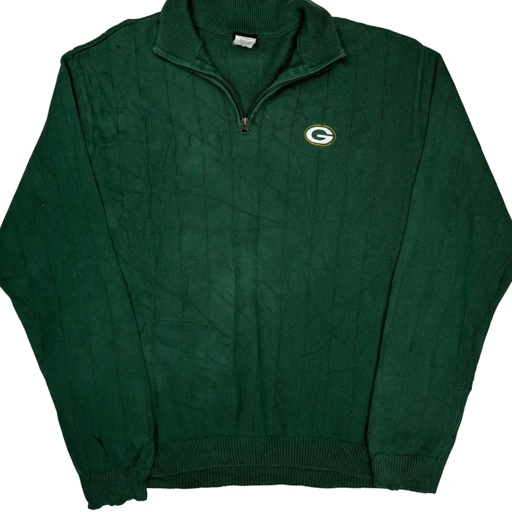 Green Bay Packers Nfl 1/4 Zip - XL Green Cotton - Image 6