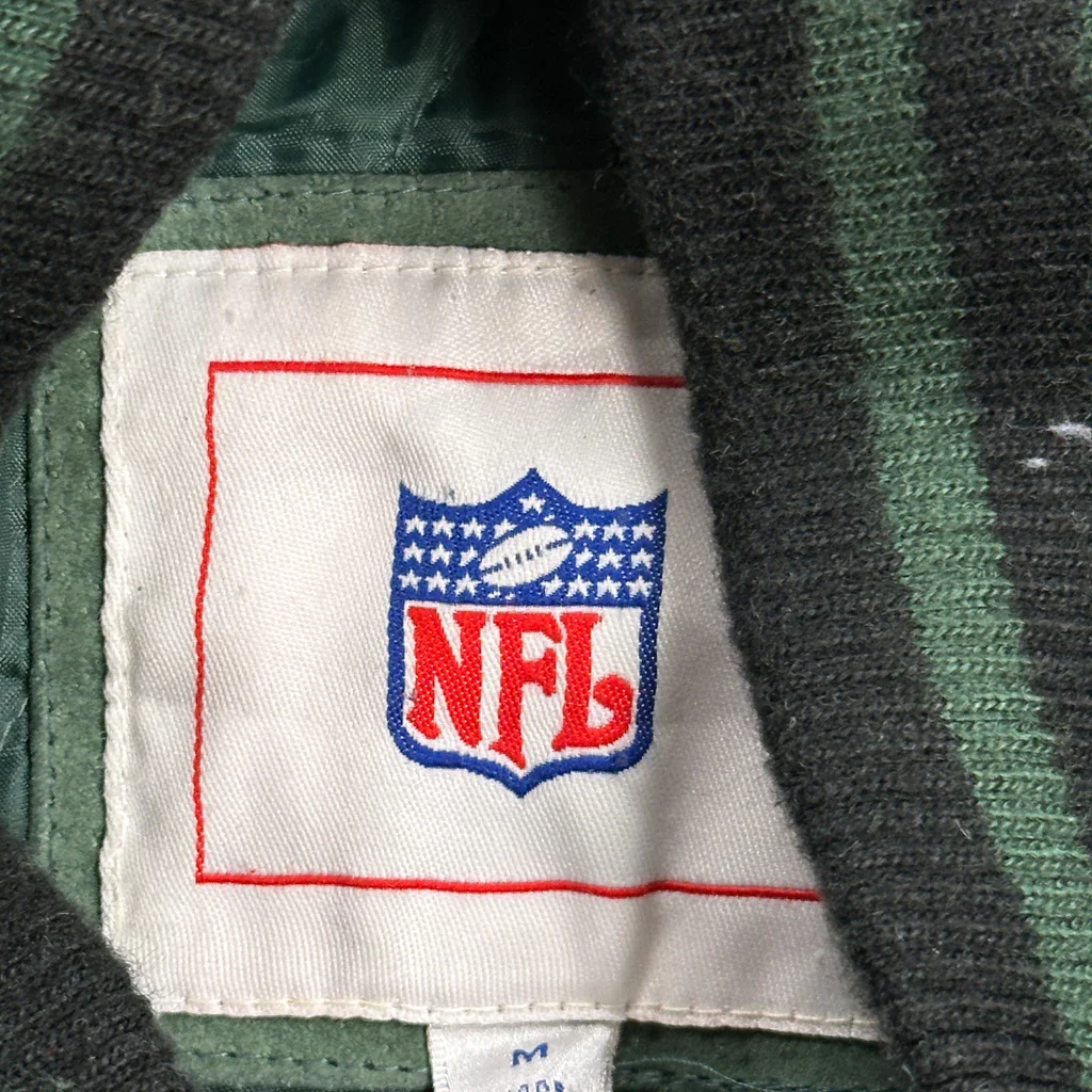 Green Bay Packers Nfl Football Bomber Jacket - Medium Green Suede - Image 3