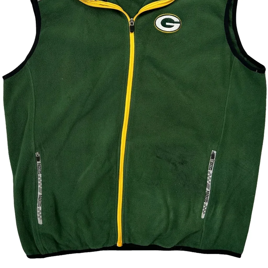 Green Bay Packers Nfl Football Fleece Jacket - Medium Green Polyester - Image 4
