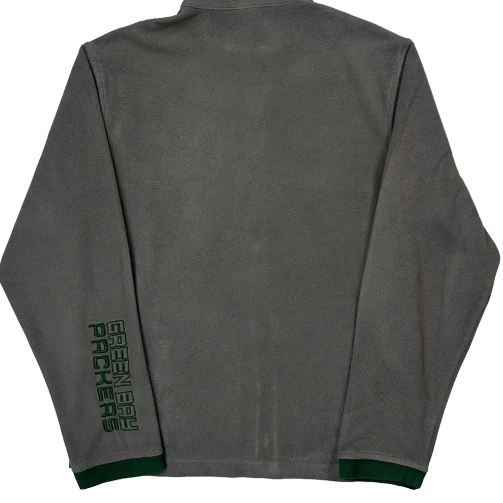 Green Bay Packers Nfl Graphic Fleece Jacket - Medium Grey Polyester - Image 8