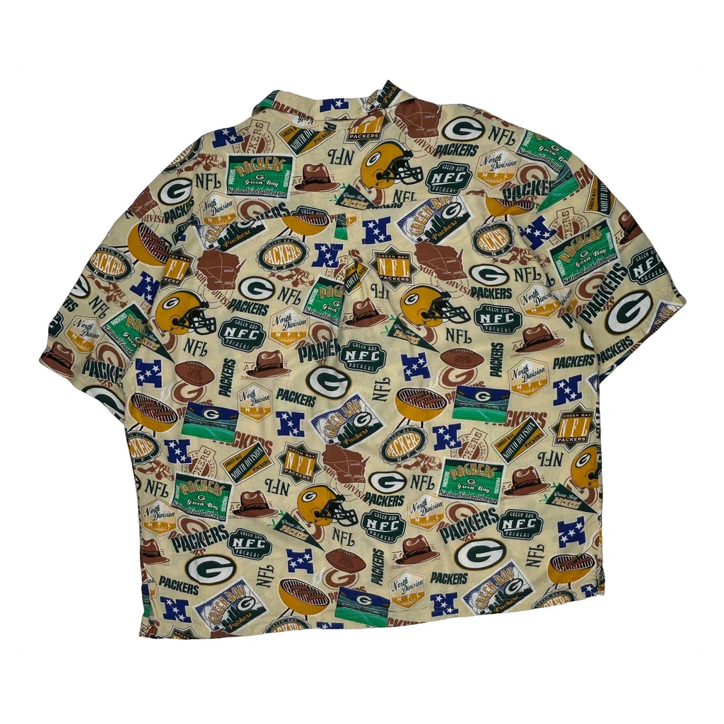 Green Bay Packers Nfl Graphic Hawaiian Shirt - 2XL Multicoloured Viscose - Image 2