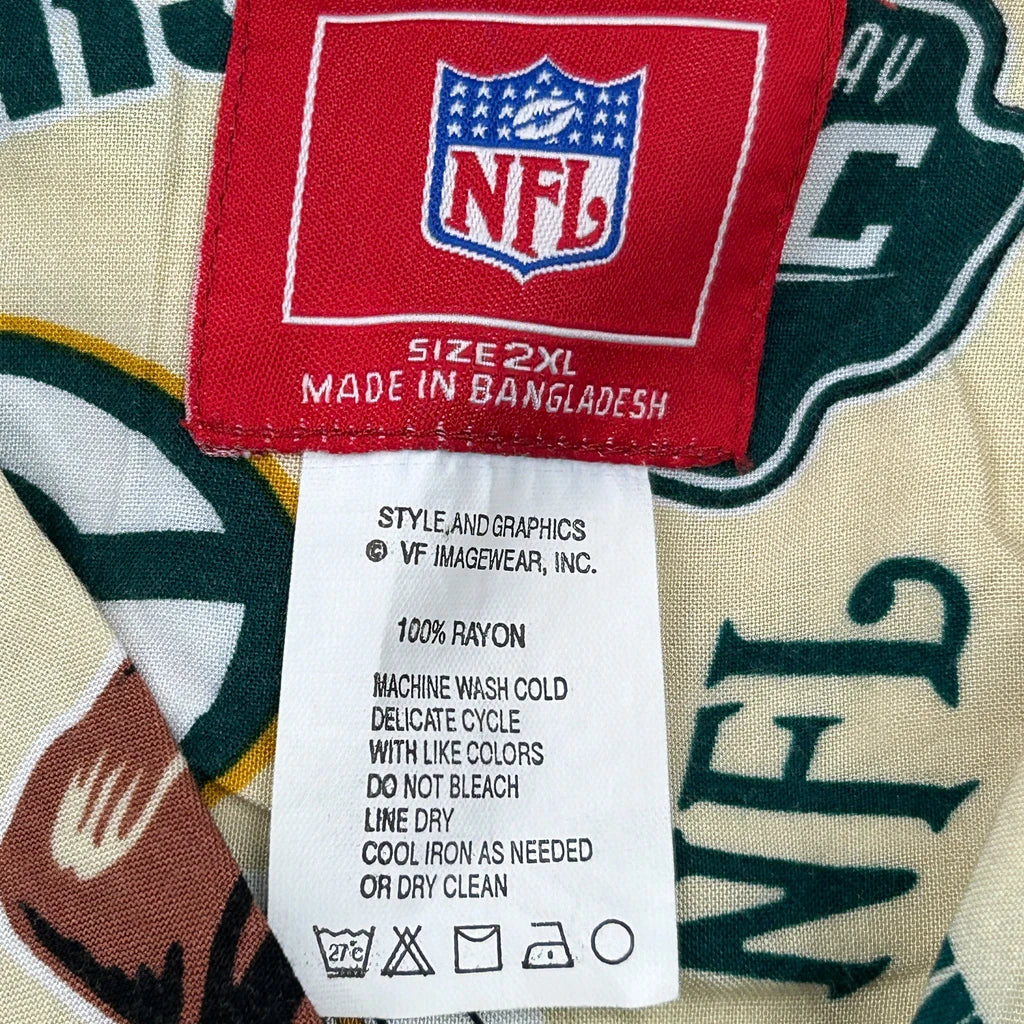 Green Bay Packers Nfl Graphic Hawaiian Shirt - 2XL Multicoloured Viscose - Image 3