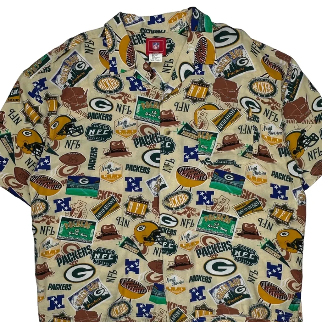 Green Bay Packers Nfl Graphic Hawaiian Shirt - 2XL Multicoloured Viscose - Image 4