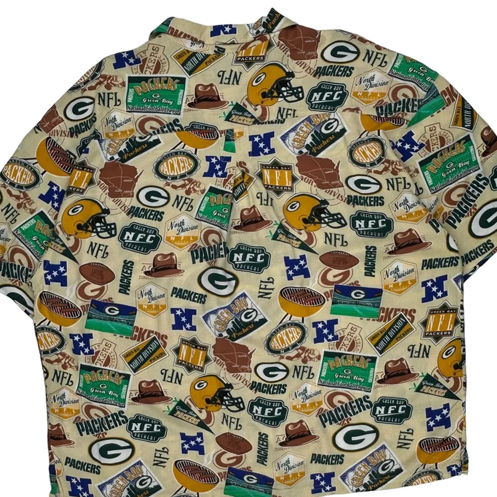 Green Bay Packers Nfl Graphic Hawaiian Shirt - 2XL Multicoloured Viscose - Image 6
