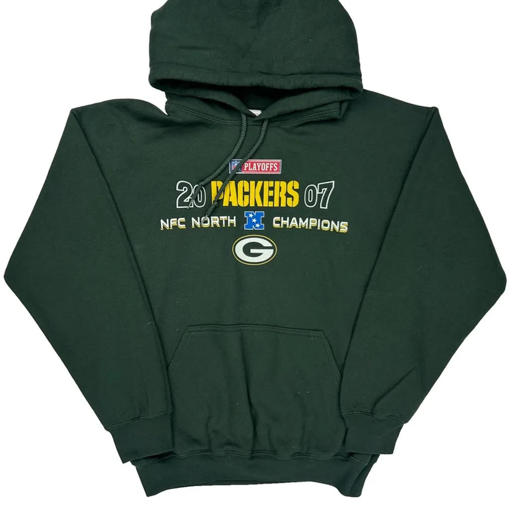 Green Bay Packers Nfl Football Hoodie - Medium Green Cotton Blend - Image 4