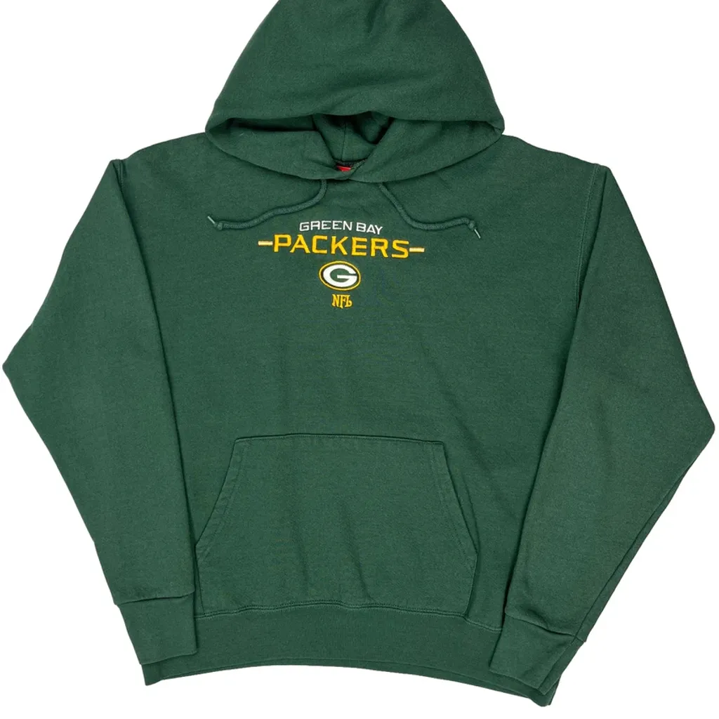 Green Bay Packers Nfl Football Hoodie - Medium Green Cotton - Image 4