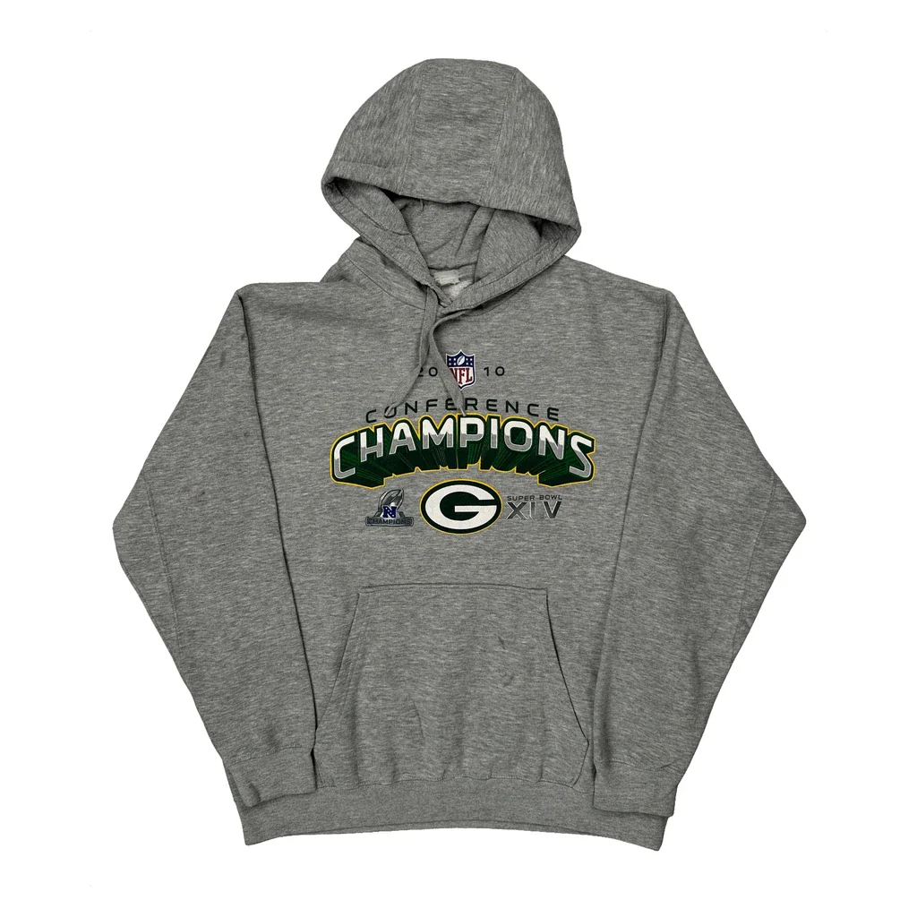 Green Bay Packers Nfl Hoodie - Large Grey Cotton