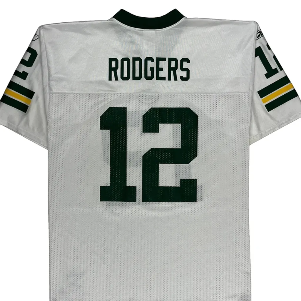 Green Bay Packers Nfl Football Jersey - Large White Polyester - Image 7