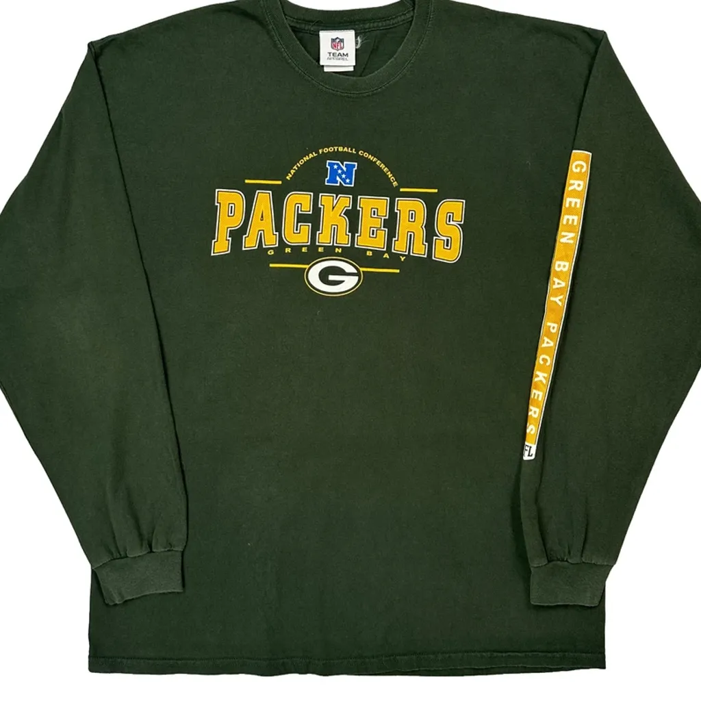 Green Bay Packers Nfl Long Sleeve T-Shirt - XL Green Cotton - Image 4