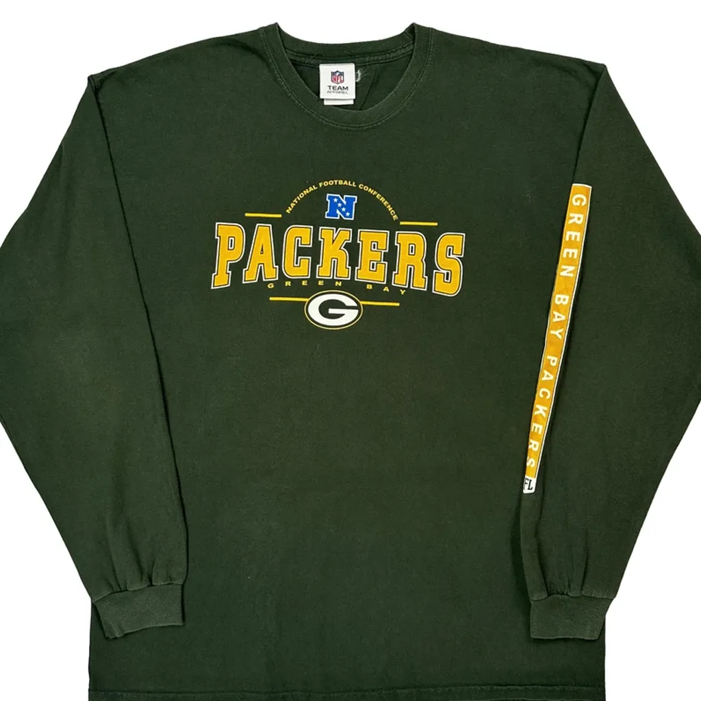 Green Bay Packers Nfl Long Sleeve T-Shirt - XL Green Cotton - Image 5