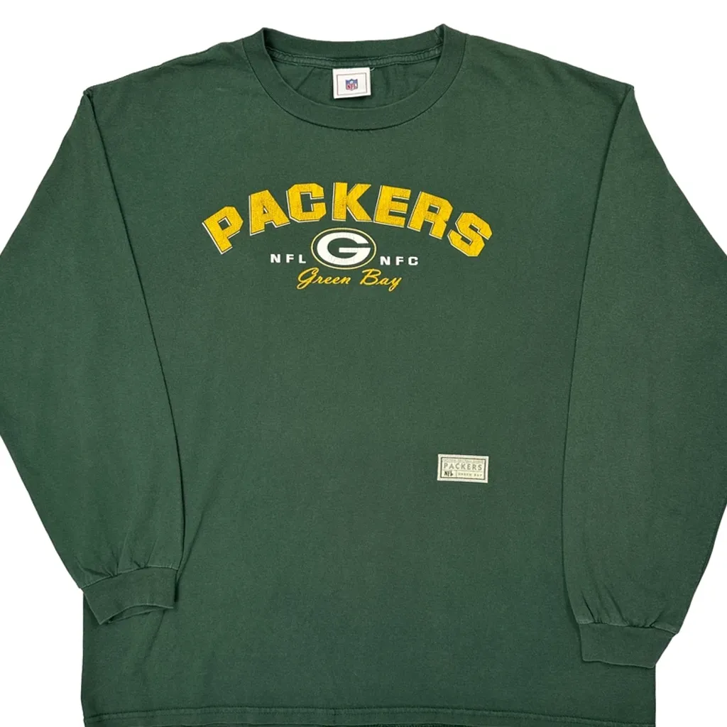 Green Bay Packers Nfl Long Sleeve T-Shirt - XL Green Cotton - Image 5