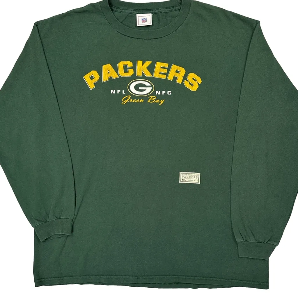 Green Bay Packers Nfl Long Sleeve T-Shirt - XL Green Cotton - Image 6