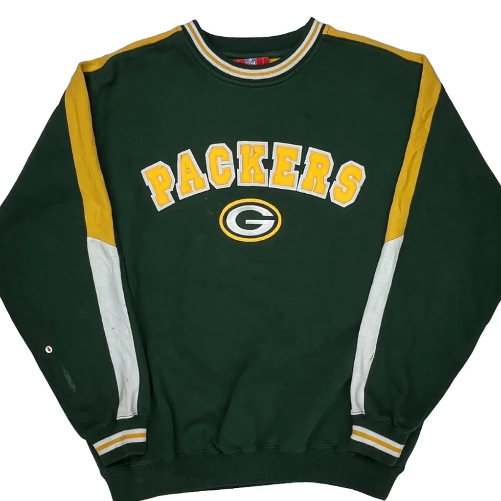 Green Bay Packers Nfl Football Sweatshirt - Medium Green Cotton - Image 4
