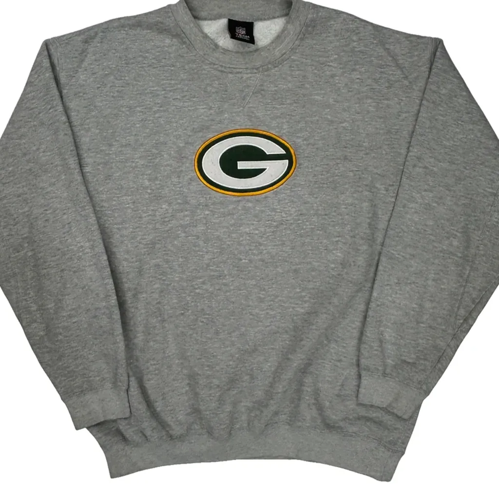 Green Bay Packers Nfl Football Sweatshirt - No Size Grey Cotton Blend - Image 5
