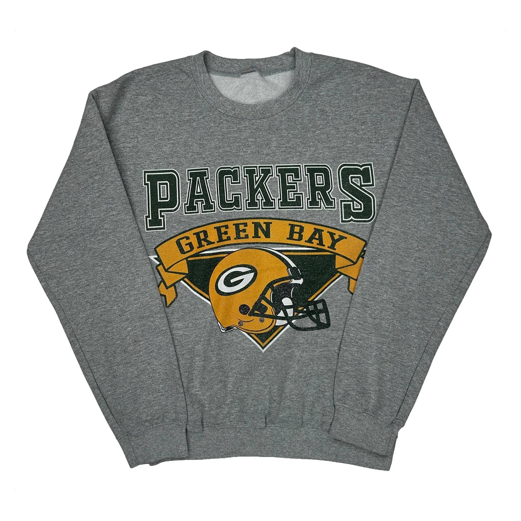 Green Bay Packers Nfl Sweatshirt - Small Grey Cotton Blend
