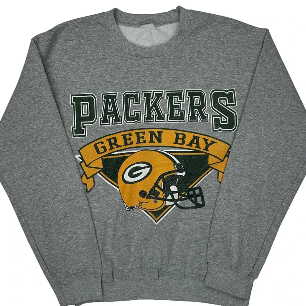 Green Bay Packers Nfl Sweatshirt - Small Grey Cotton Blend - Image 4