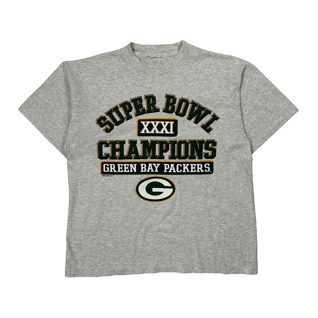 Green Bay Packers Nfl T-Shirt - Large Grey Cotton