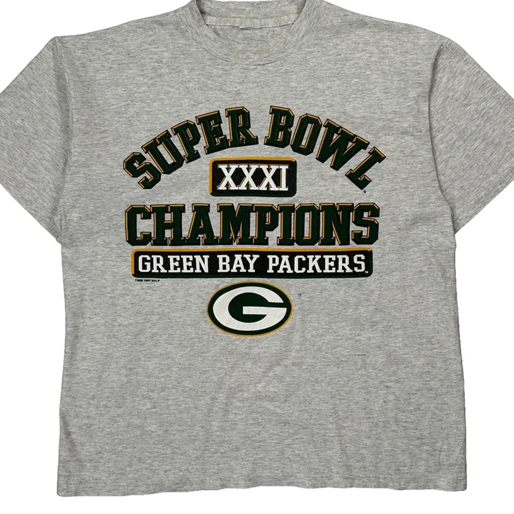 Green Bay Packers Nfl T-Shirt - Large Grey Cotton - Image 5