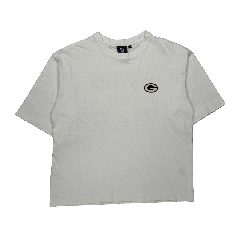 Green Bay Packers Nfl T-Shirt - Medium White Cotton