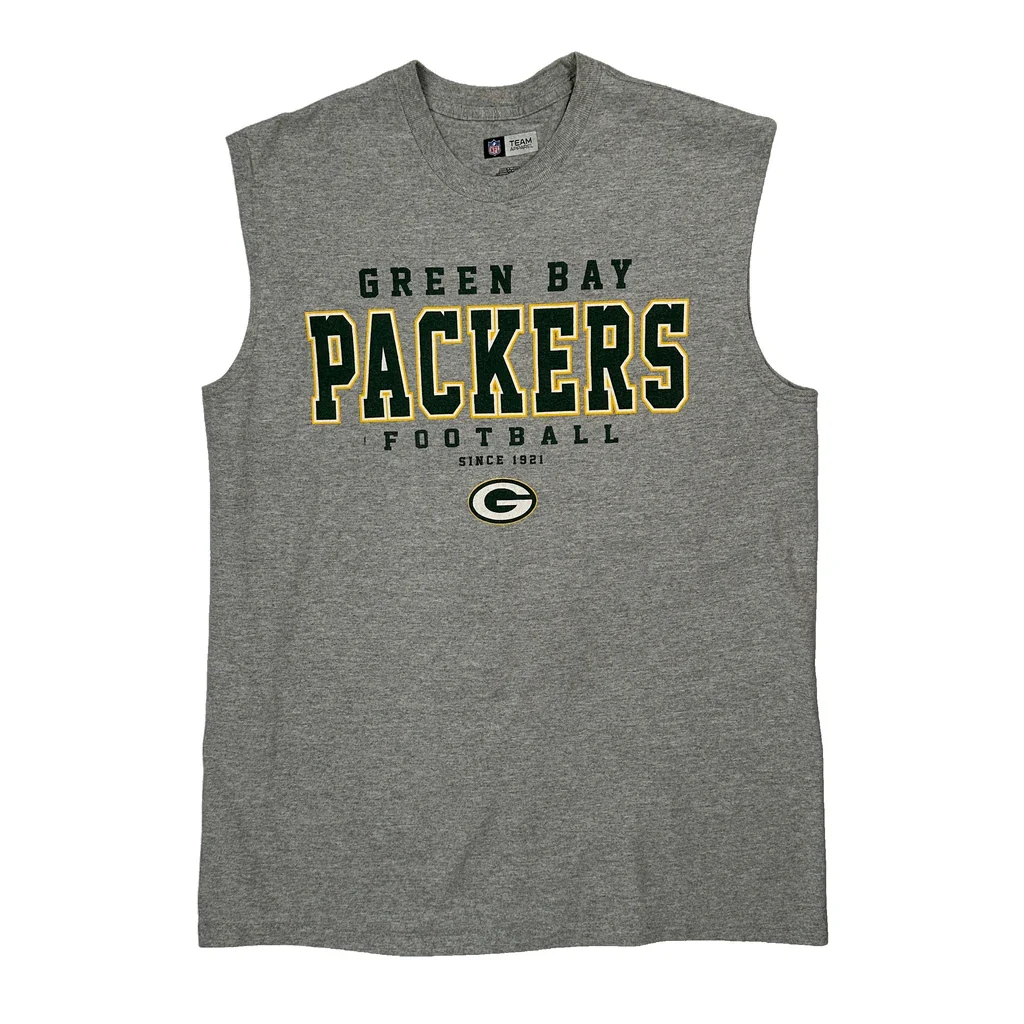 Green Bay Packers Nfl Vest - Large Grey Cotton Blend