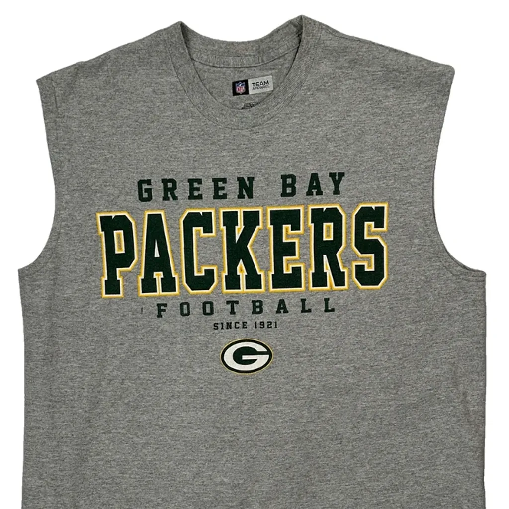 Green Bay Packers Nfl Vest - Large Grey Cotton Blend - Image 5