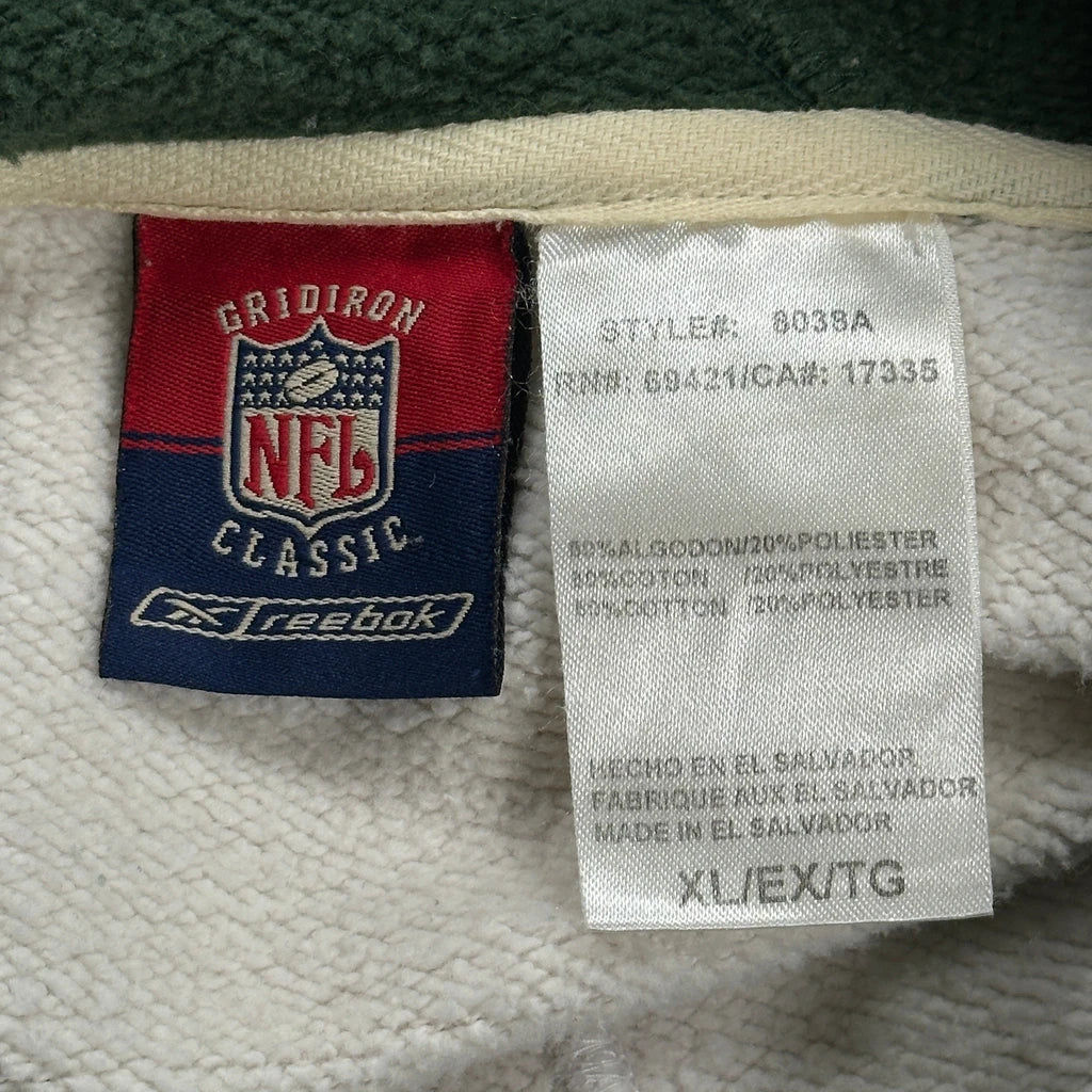 Green Bay Packers Reebok Nfl Hoodie - XL Cream Cotton - Image 3