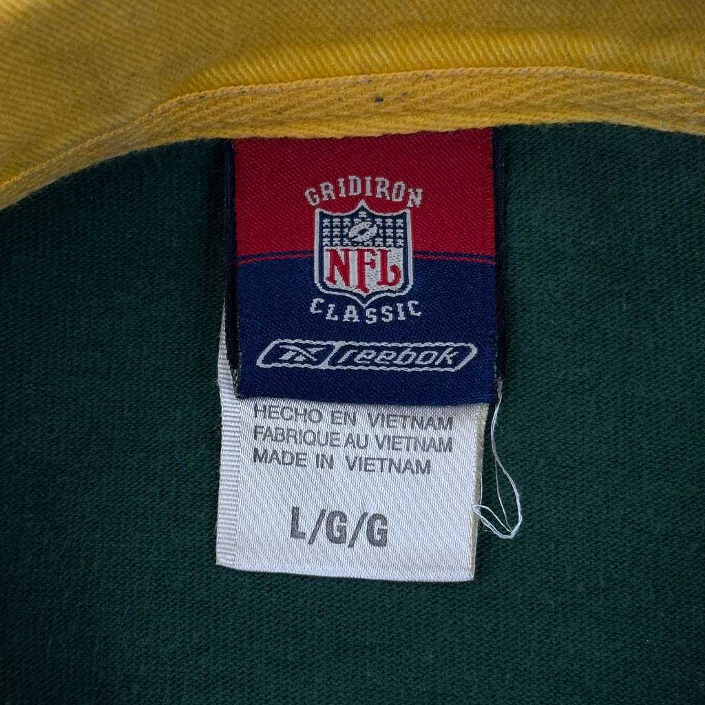 Green Bay Packers Reebok Nfl Rugby Shirt - Large Green Cotton - Image 3