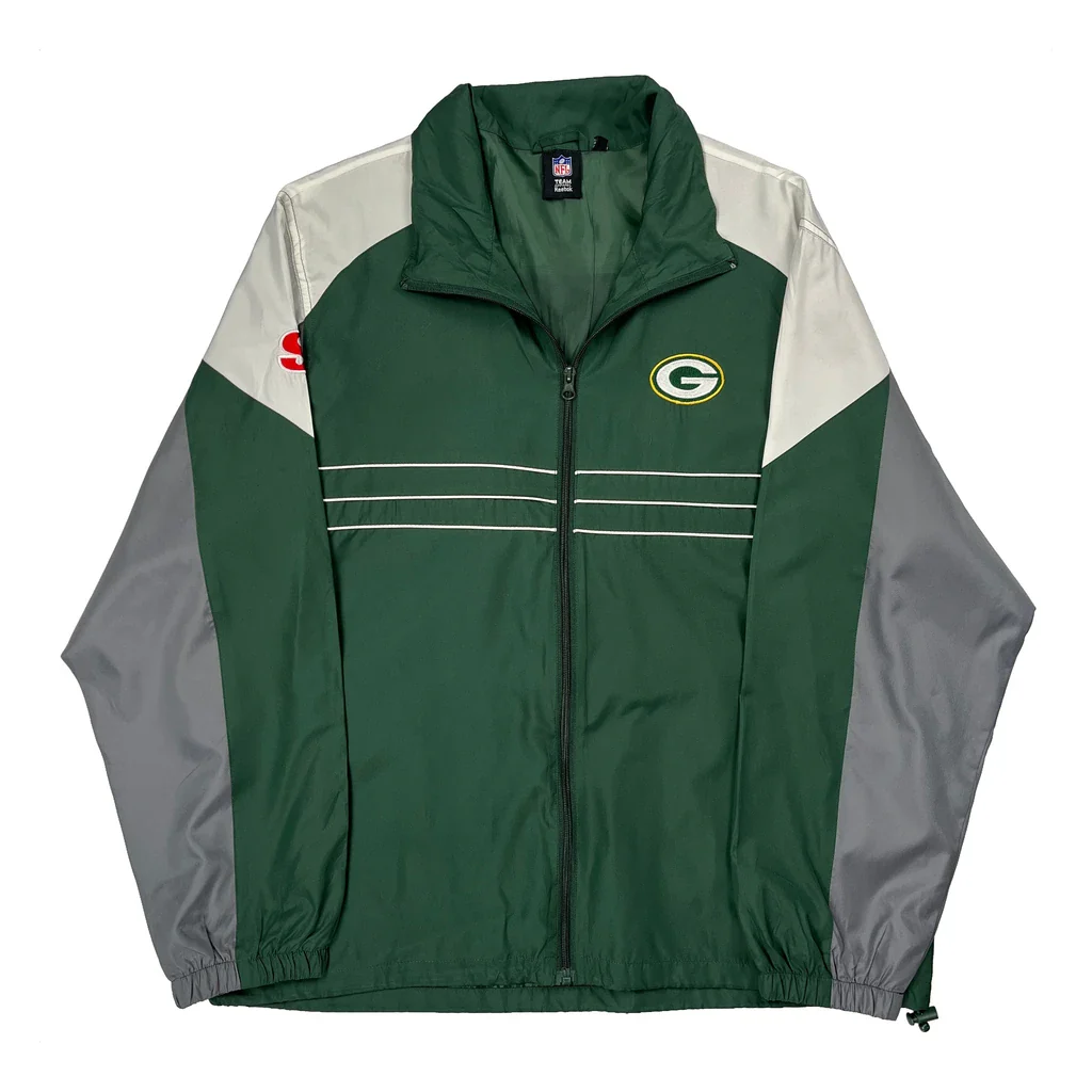 Green Bay Packers Reebok Nfl Windbreaker - Large Green Polyester