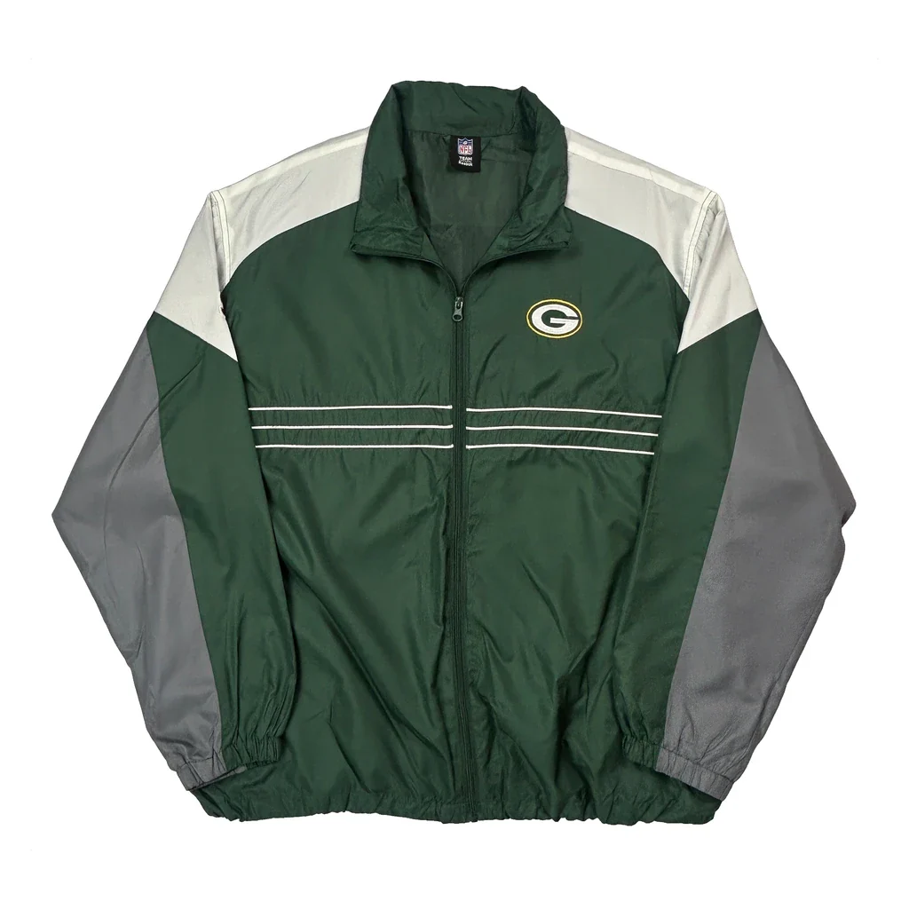 Green Bay Packers Reebok Football Windbreaker - 2XL Green Polyester