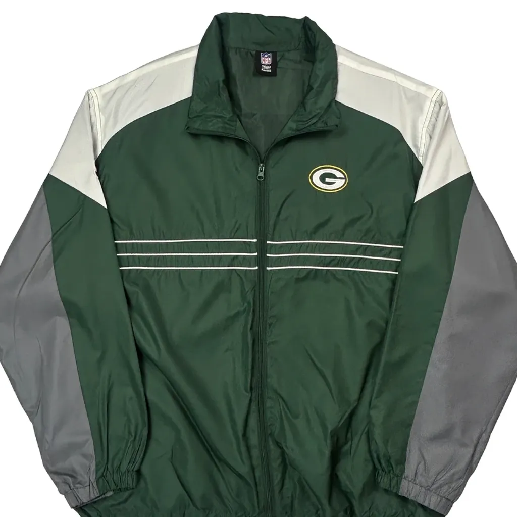 Green Bay Packers Reebok Football Windbreaker - 2XL Green Polyester - Image 5