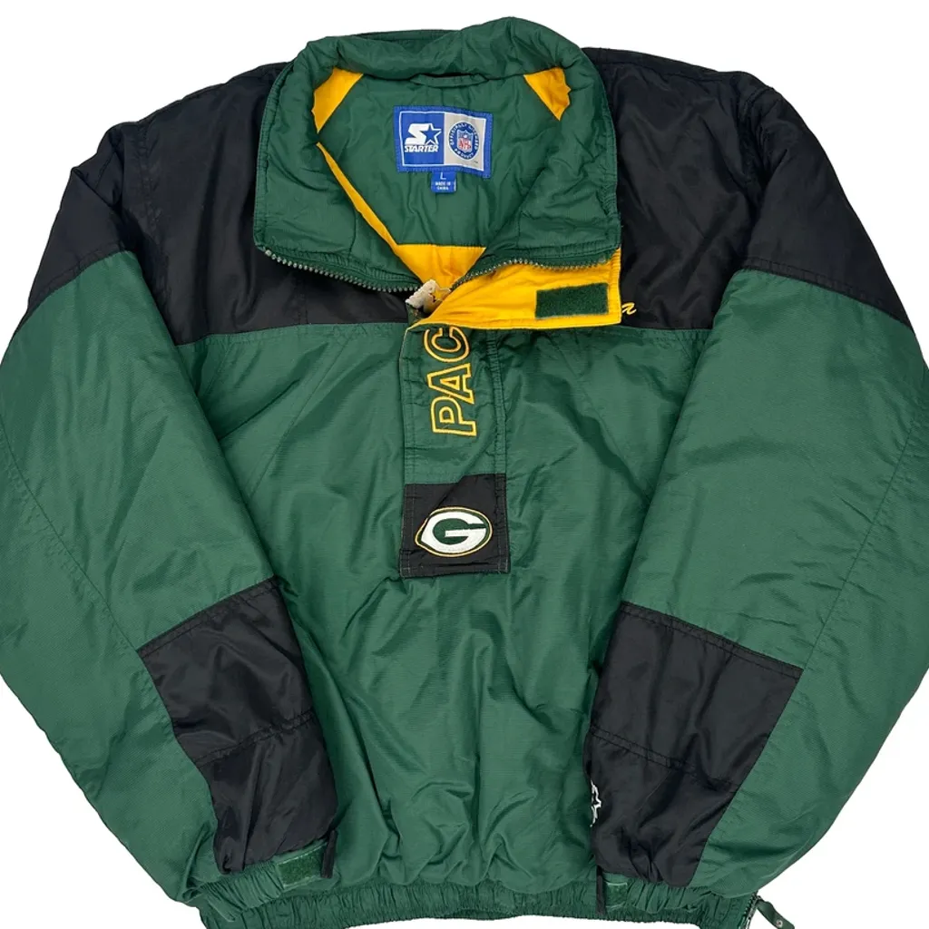 Green Bay Packers Starter Football Puffer - Large Green Polyester - Image 4