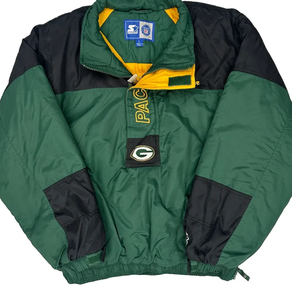 Green Bay Packers Starter Football Puffer - Large Green Polyester - Image 5
