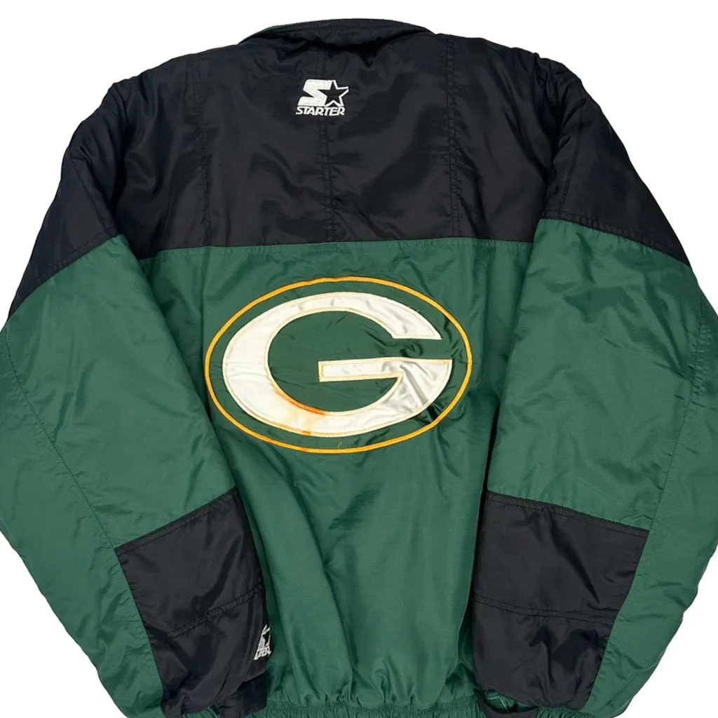 Green Bay Packers Starter Football Puffer - Large Green Polyester - Image 7