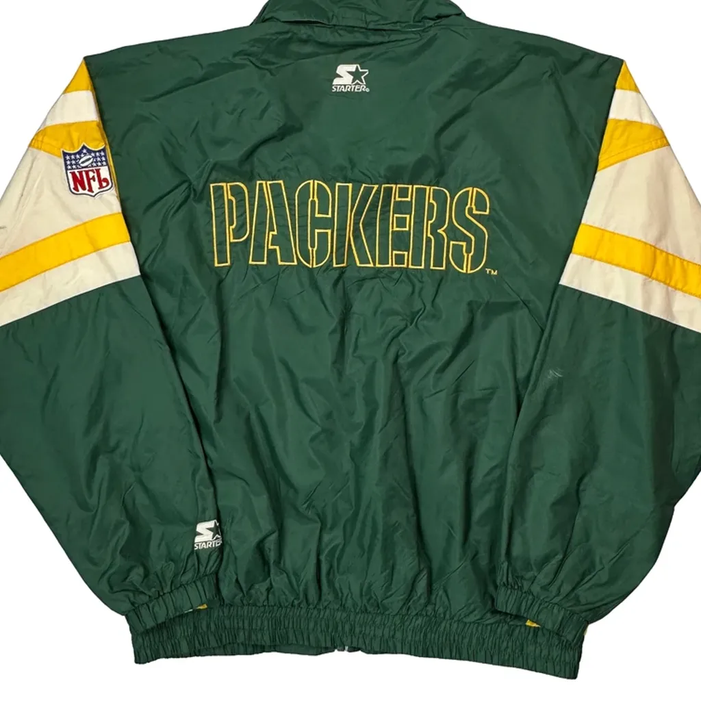 Green Bay Packers Starter Football Windbreaker - XL Green Nylon - Image 7
