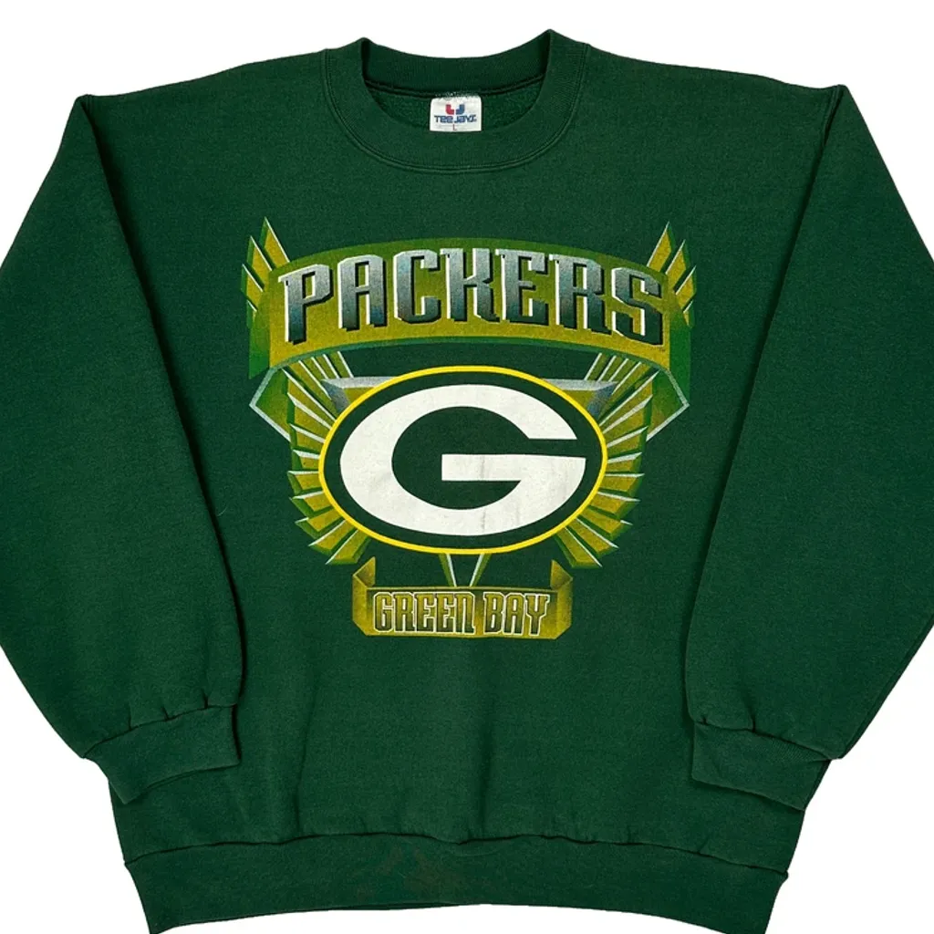 Green Bay Packers Tee Jays Nfl Sweatshirt - Large Green Polyester Blend - Image 4