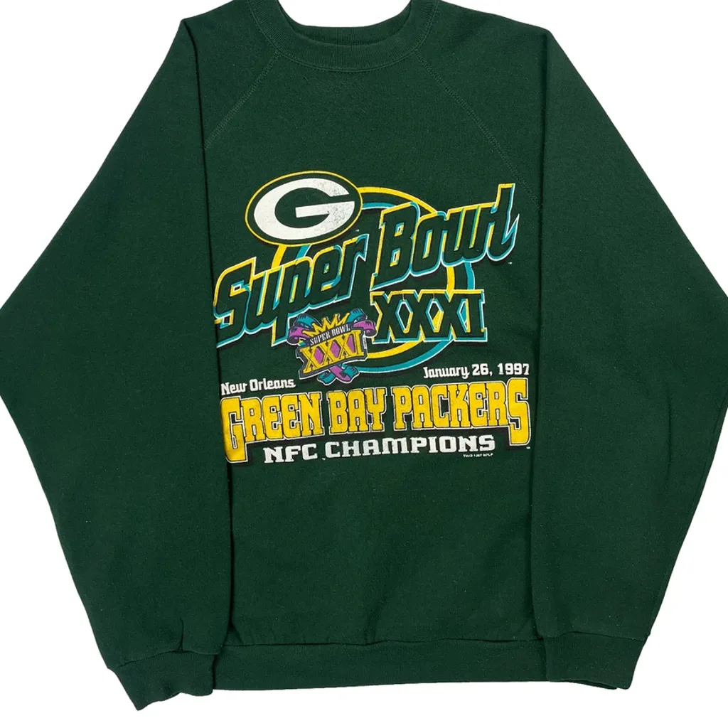 Green Bay Packers Tultex Graphic Sweatshirt - XL Green Cotton Blend - Image 4
