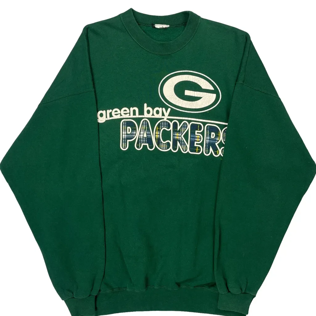 Green Bay Packers Unbranded Football Sweatshirt - Large Green Cotton - Image 5