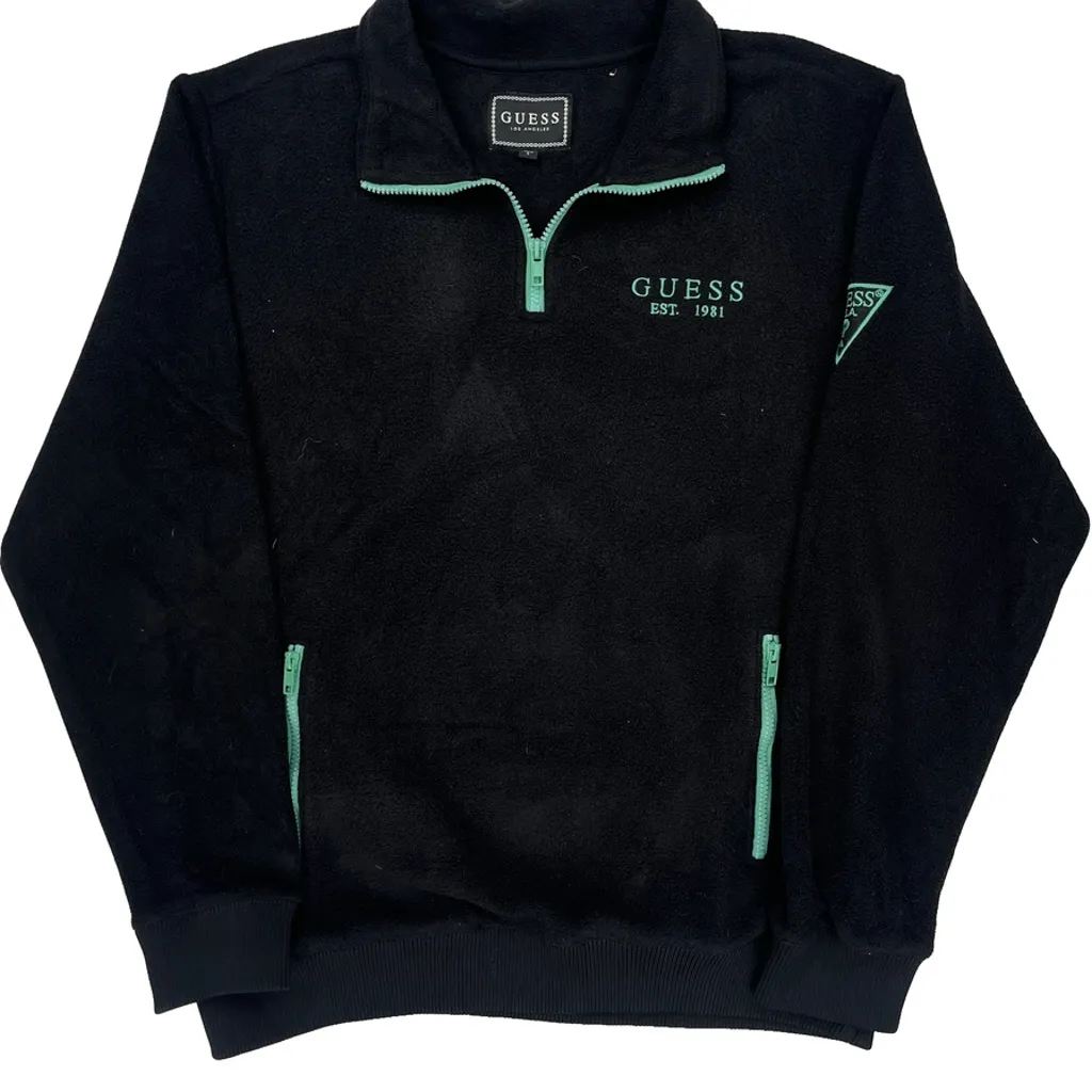 Guess 1/4 Zip - Large Black Polyester - Image 4