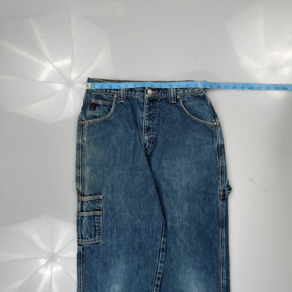 Guess Baggy Carpenter Jeans - 28W 34L Blue Cotton - Image 3